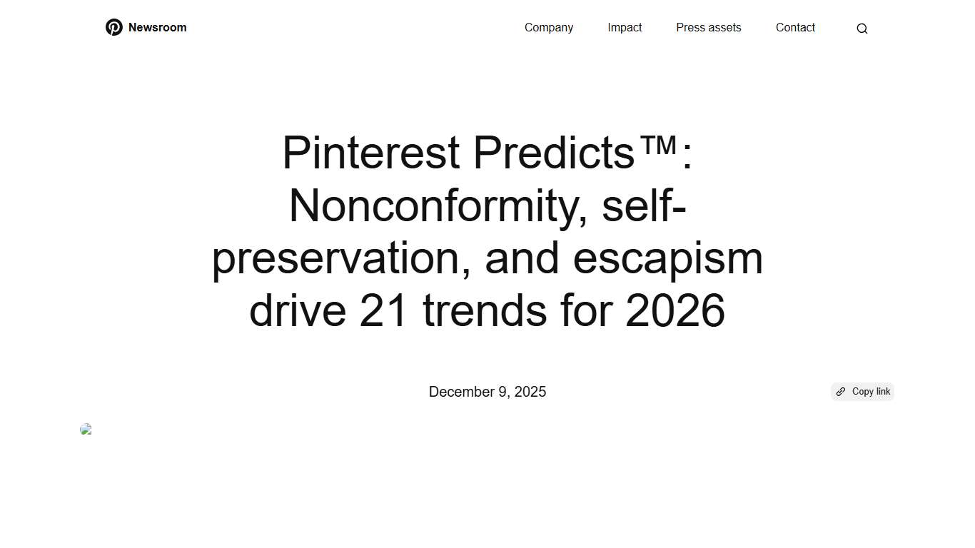 Pinterest Predicts™: Nonconformity, self-preservation, and escapism drive 21 trends for 2026 Pinterest Newsroom